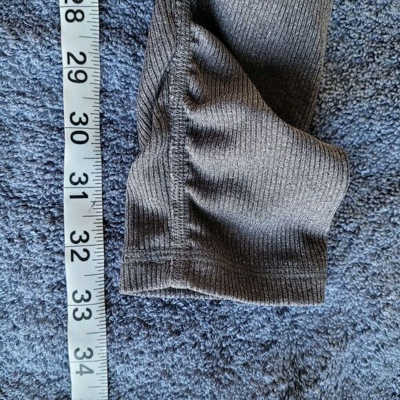 ALO Yoga Goddess Ribbed Maroon Gray High Waisted Leggings Size Medium Ruched - Picture 8 of 12